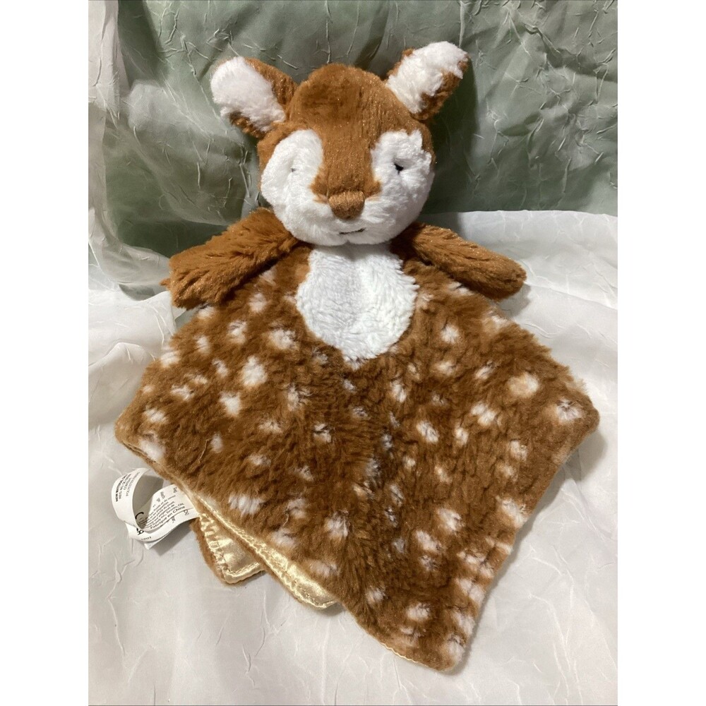MARY MEYER Baby Lovey Spotted Deer Fawn Plush Satin Security Blanket Satin